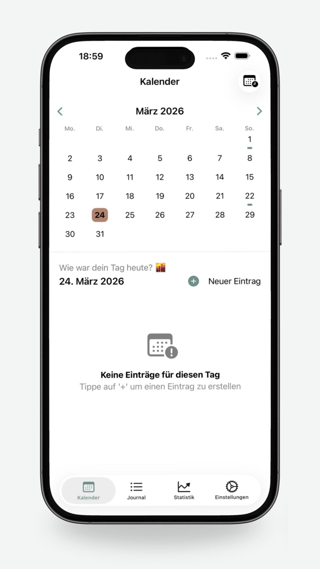 Jot Diary Kalenderansicht