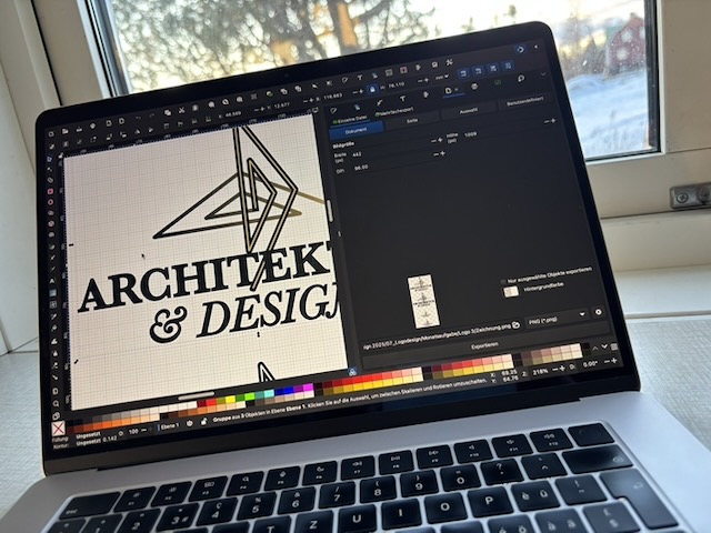 Logodesign Titelbild - Arbeitsprozess am Laptop